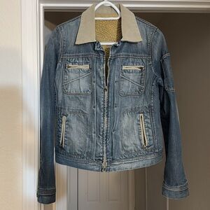7 for All Mankind Sherpa lined denim jacket - medium wash